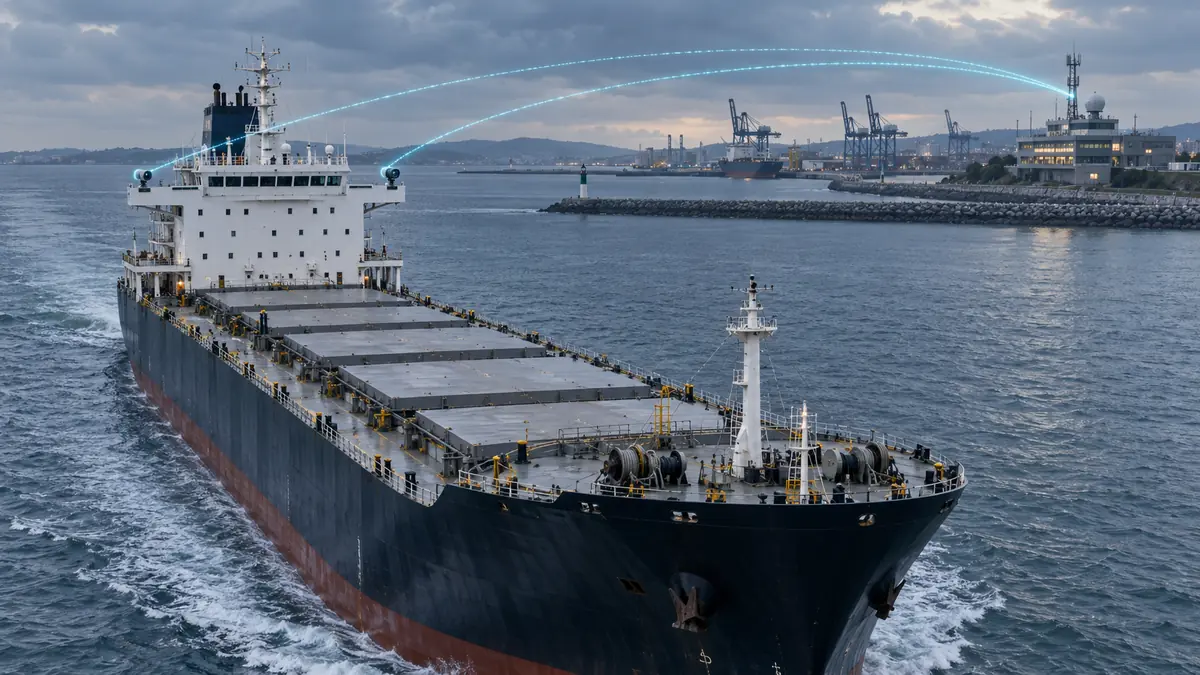Vessel-mounted RemPi modules exchanging synchronized data with a shore control station